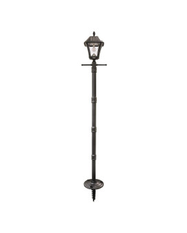 Gama Sonic Baytown Ii Bulb Solar Lamp Post Light Kit 77In Tall Outdoor Single Black Resin And Clear Beveled Lens Post Lamp Lig