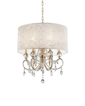 245 Tall Metal Ceiling Lamp Aurora With Brass Gold Finish And Crystal Accents