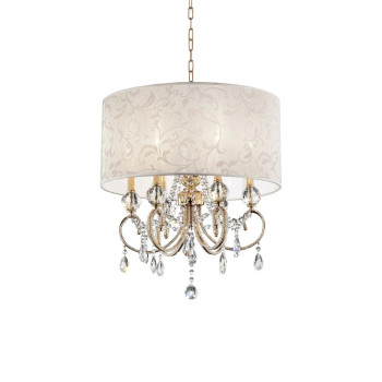 245 Tall Metal Ceiling Lamp Aurora With Brass Gold Finish And Crystal Accents