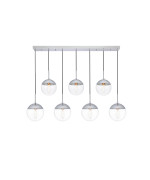 Eclipse 7 Lights Chrome Pendant With Clear Glass