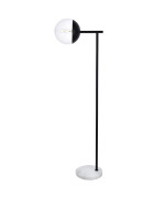 Eclipse 1 Light Black Floor Lamp With Clear Glass