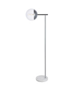 Eclipse 1 Light Chrome Floor Lamp With Clear Glass