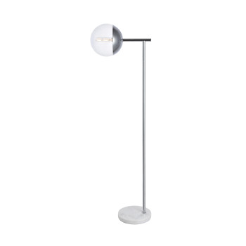 Eclipse 1 Light Chrome Floor Lamp With Clear Glass