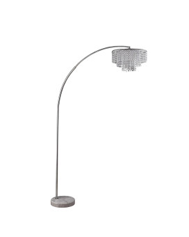 86 Tall Clos Glam 2Tiered Arch Floor Lamp On Marble Base Silver With Acrylic Accents