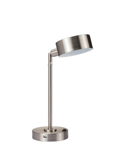 15 Tall Cambert Led Table Lamp With Usb Port Brushed Silver Finish