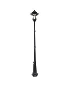 Windsor Bulb Solar Lamp Post Single Lamp Black