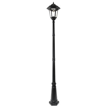 Windsor Bulb Solar Lamp Post Single Lamp Black