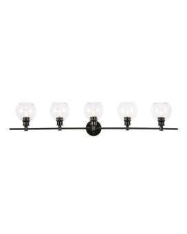 Collier 5 Light Black And Clear Glass Wall Sconce