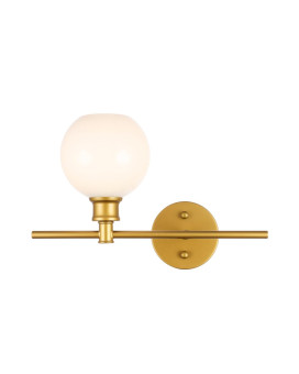 Collier 1 Light Brass And Frosted White Glass Right Wall Sconce