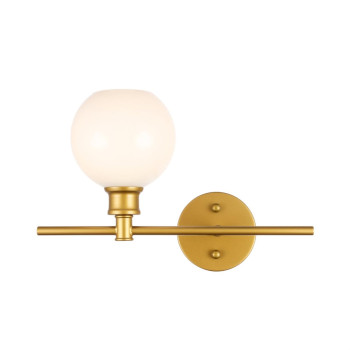 Collier 1 Light Brass And Frosted White Glass Right Wall Sconce