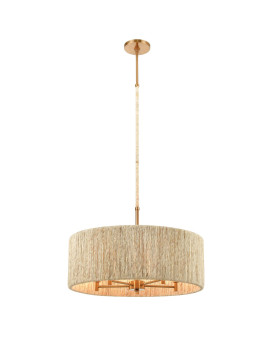 Abaca 24 Wide 5Light Chandelier Satin Brass