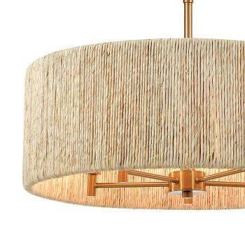 Abaca 24 Wide 5Light Chandelier Satin Brass