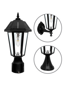 Topaz Solar Lamp Wallpier3 Fitter Mounts Black