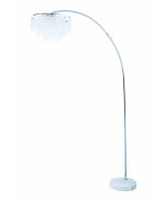 Tiered Floor Lamp With Marble Base Chrome And Crystal