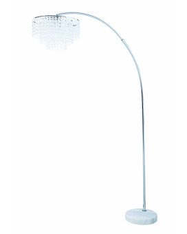 Tiered Floor Lamp With Marble Base Chrome And Crystal