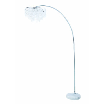 Tiered Floor Lamp With Marble Base Chrome And Crystal