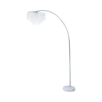 Tiered Floor Lamp With Marble Base Chrome And Crystal