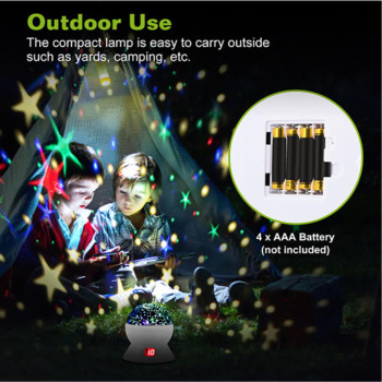 Led Projector Lamp Kids Night Light Star Moon Projection Night Lamp 360 Rotation Timer For Children Bedroom