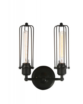 2 Light Wall Sconce With Black Finish