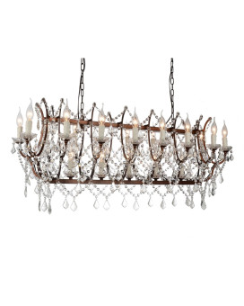 24 Light Up Chandelier With Light Brown Finish