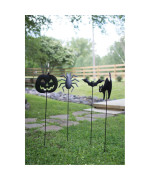 Set Of Four Halloween Yard Stakes One Each Design