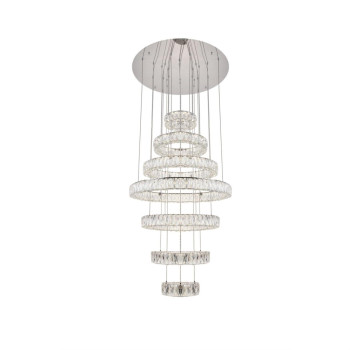 Monroe Integrated Led Chip Light Chrome Chandelier Clear Royal Cut Crystal