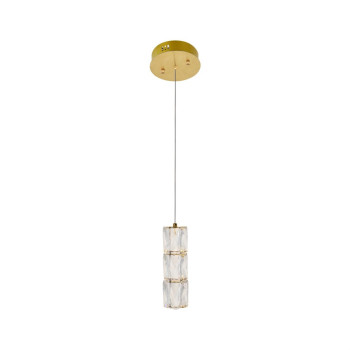 Polaris Led Light Gold Pendant Clear Royal Cut Crystal