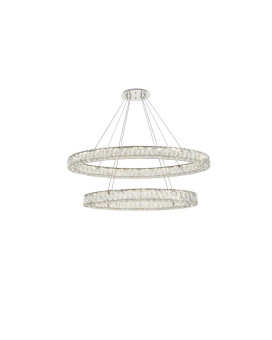 Monroe Integrated Led Light Chrome Chandelier Clear Royal Cut Crystal