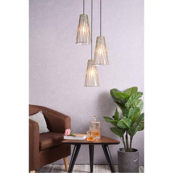 Modesta 3 Light Brass Pendant