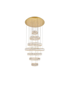 Monroe Integrated Led Light Gold Chandelier Clear Royal Cut Crystal