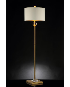 6325Inch Perspicio Solid Crystal Orb Gold Column Floor Lamp