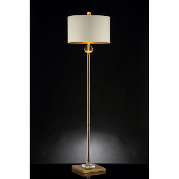 6325Inch Perspicio Solid Crystal Orb Gold Column Floor Lamp