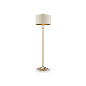 6325Inch Perspicio Solid Crystal Orb Gold Column Floor Lamp