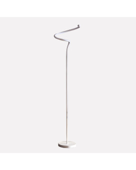 525Inch Led Matte White Curvilinear Scurve Spiral Tube Angled Floor Lamp