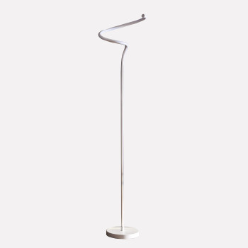 525Inch Led Matte White Curvilinear Scurve Spiral Tube Angled Floor Lamp