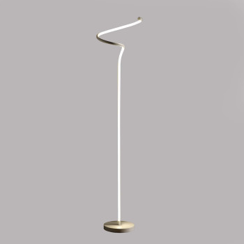 525Inch Led Matte White Curvilinear Scurve Spiral Tube Angled Floor Lamp