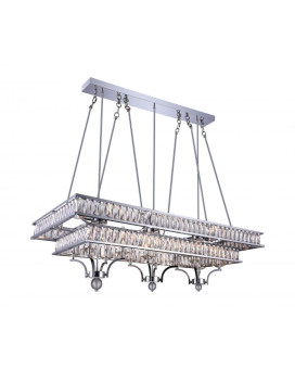 20 Light Island Chandelier With Chrome Finish