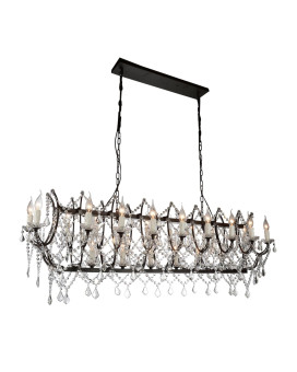 24 Light Up Chandelier With Dark Brown Finish