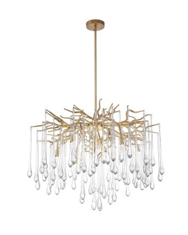 6 Light Chandelier With Gold Leaf Finish