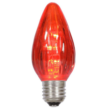 Vickerman F15 Red Plastic Led Flame E26 Bulb 25Bx Xledf1325