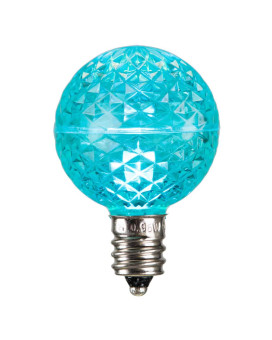 Vickerman G40 Faceted Led Teal Bulb E12 38W 25Bx Xledg4L25