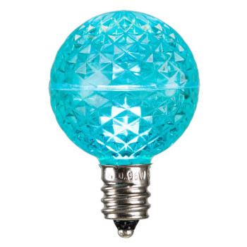 Vickerman G40 Faceted Led Teal Bulb E12 38W 25Bx Xledg4L25