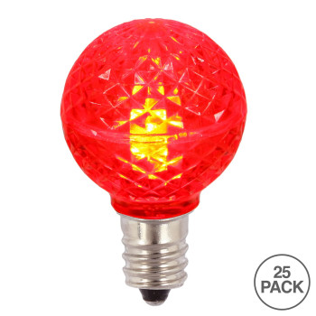 Vickerman G30 Faceted Led Red Bulb E12 38W 25Box Xledg3325