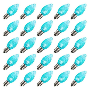 Vickerman C7 Faceted Led Teal Twinkle Bulb 25Box Xledc7Lt25