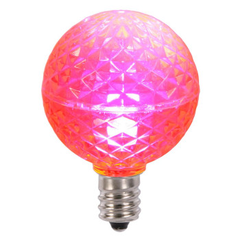 Vickerman G40 Faceted Led Pink Bulb E12 38W 25Bx Xledg4925