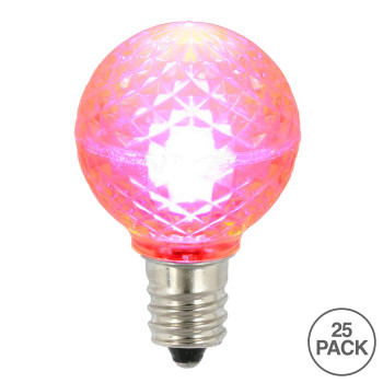 Vickerman G30 Faceted Led Pink Bulb E12 38W 25Bx Xledg3925