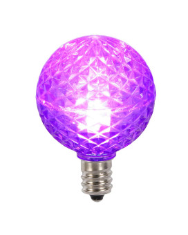 Vickerman G40 Faceted Led Purple Bulb E12 25Box Xledg4625