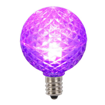 Vickerman G40 Faceted Led Purple Bulb E12 25Box Xledg4625