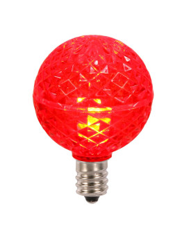 Vickerman G40 Faceted Led Red Bulb E12 38W 25Box Xledg4325