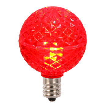 Vickerman G40 Faceted Led Red Bulb E12 38W 25Box Xledg4325